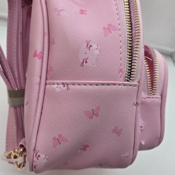 Under One Sky Pink Backpack Cat Ears Rhinestones NEW Bows 9x8x5\